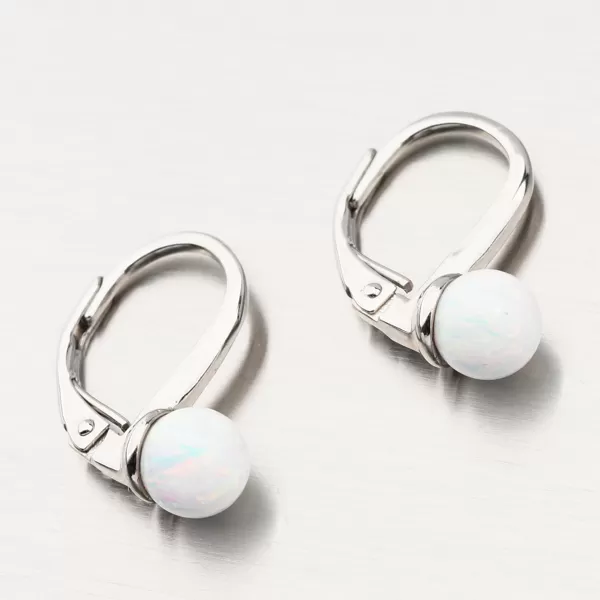 Strieborné náušnice s bielym opálom UCST-121742/6