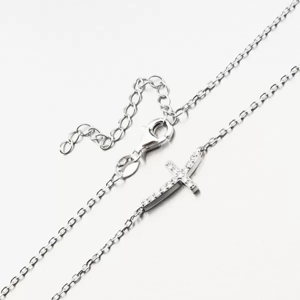 Strieborný náhrdelník s krížikom SST-15546/47
