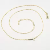 Pozlátený strieborný náhrdelník s krížikom SST-15546/G