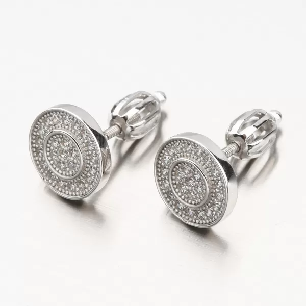 Strieborné náušnice kôstky so zirkónmi UPST-121568S