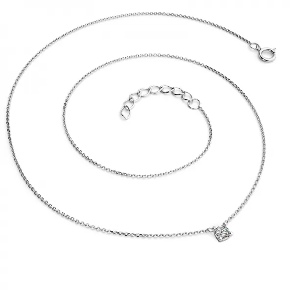 Dámsky náhrdelník biele zlato 585/1000 prírodný diamant 0,130 ct G/SI briliant 10828-NH01-B