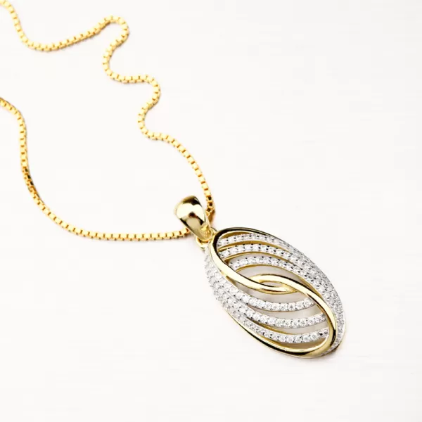 Pozlátený strieborný prívesok so zirkónmi PKL-3109