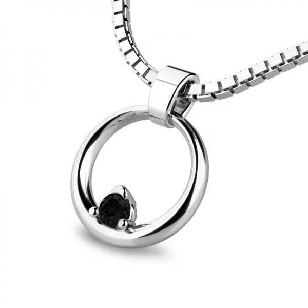 Prívesok - krúžok s briliantom 140023-B-DIA-Black