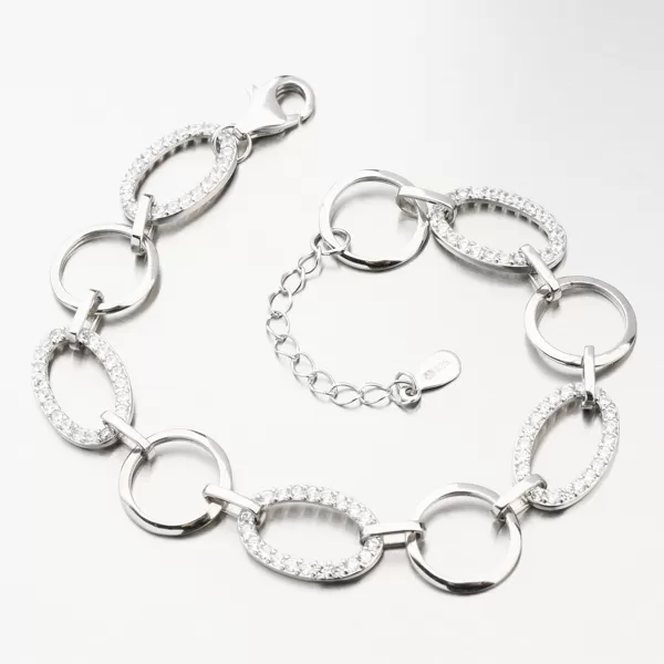 Strieborný náramok so zirkónmi BST-14689/21