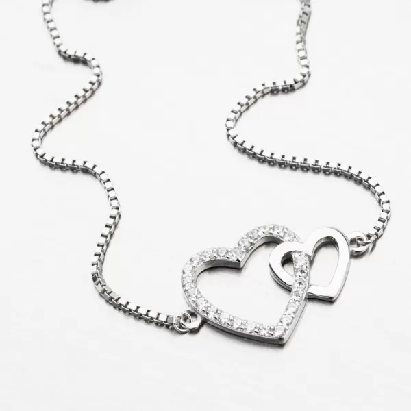 Strieborný náramok so srdiečkami PKL-4000