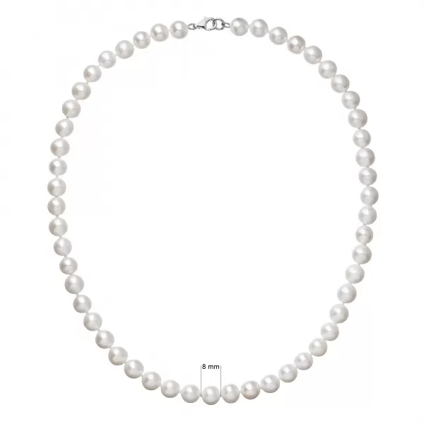 Perlový náhrdelník z pravých riečnych perál so zapínaním z bieleho 14 karátového zlata 822003.1