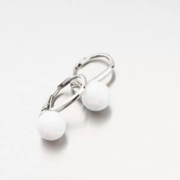 Strieborné náušnice s bielym opálom UCST-121745/8