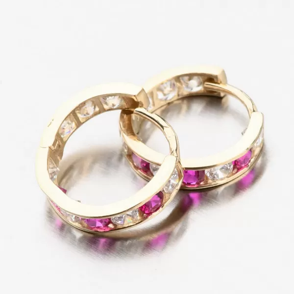 Detské náušnice z bieleho zlata 585 zirkónové krúžky s 12 mm PKL22-017