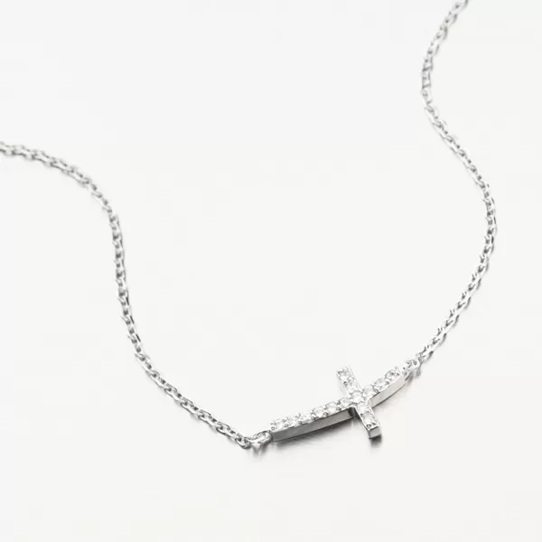 Strieborný náhrdelník s krížikom SST-15546/47