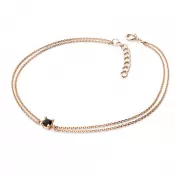 Dámsky náramok ružové zlato 585/1000 prírodný diamant 0,130 ct čierny 10828-NR02-CV-Black