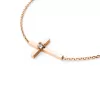 Dámsky náhrdelník z ružového zlata 585/1000 prírodný diamant 0,035 ct G/SI krížik s briliantom 10872-NH01-CV