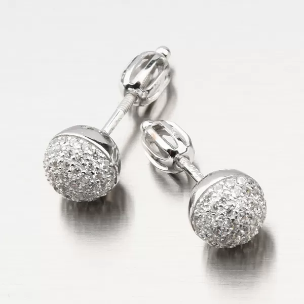 Strieborné náušnice kôstky so zirkónmi UPST-121633S