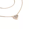 Ružový zlatý náhrdelník so srdiečkami s brilliabmi 10881-NH01-CV