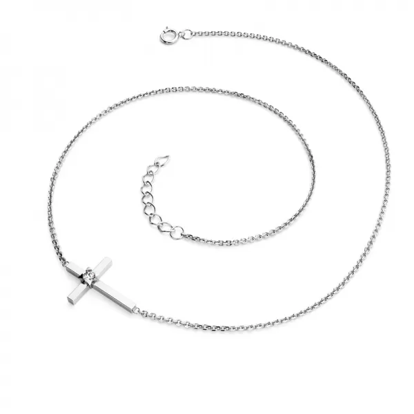 Dámsky náhrdelník prírodný diamant 0,035 ct G/SI kríž s diamantom 10872-NH01-B