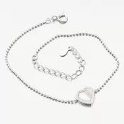 Strieborný guličkový náramok so srdiečkom BST-14662