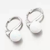 Strieborné náušnice s bielym opálom UCST-121745/8