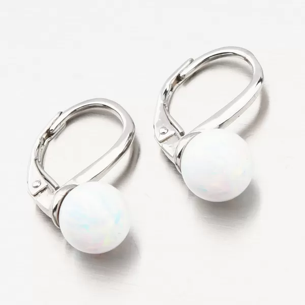 Strieborné náušnice s bielym opálom UCST-121745/8