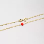 Zlatá retiazka s červenými koralmi 45-1141