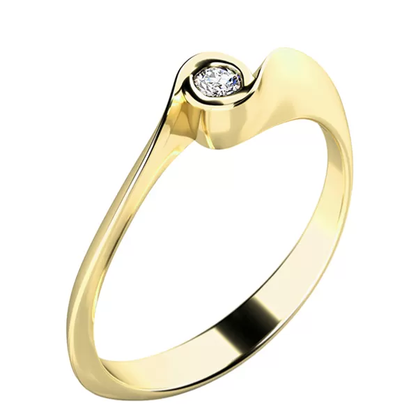 Zásnubný prsteň so zirkónom ZP-10783-ZL-ZIR