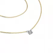 Dámsky náhrdelník žlté zlato 585/1000 prírodný diamant 0,130 ct G/SI s briliantom 10828-NH01-ZLB