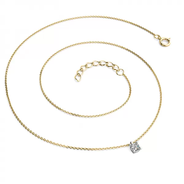 Dámsky náhrdelník zlatý mix 585/1000 prírodný diamant 0,130 ct G/SI briliant 10828-NH02-ZLB