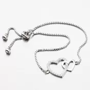 Strieborný náramok so srdiečkami PKL-4000