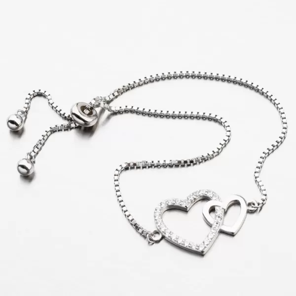 Strieborný náramok so srdiečkami PKL-4000