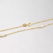 Zlatá retiazka s perličkami 45-1142