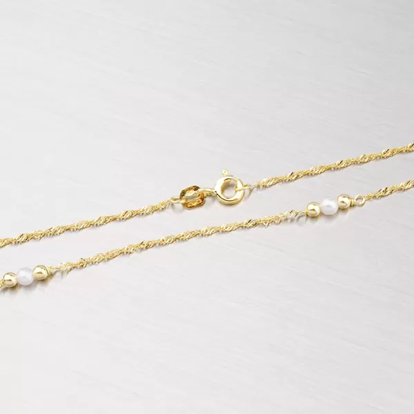 Zlatá retiazka s perličkami 45-1142