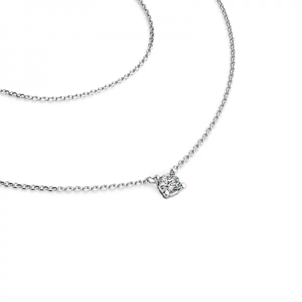 Dámsky náhrdelník biele zlato 585/1000 prírodný diamant 0,130 ct G/SI briliant 10828-NH01-B