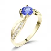 Dámsky prsteň prírodný diamant 0,50 ct G/SI tanzanit a tanzanitové diamanty 140002-ZL-TAN