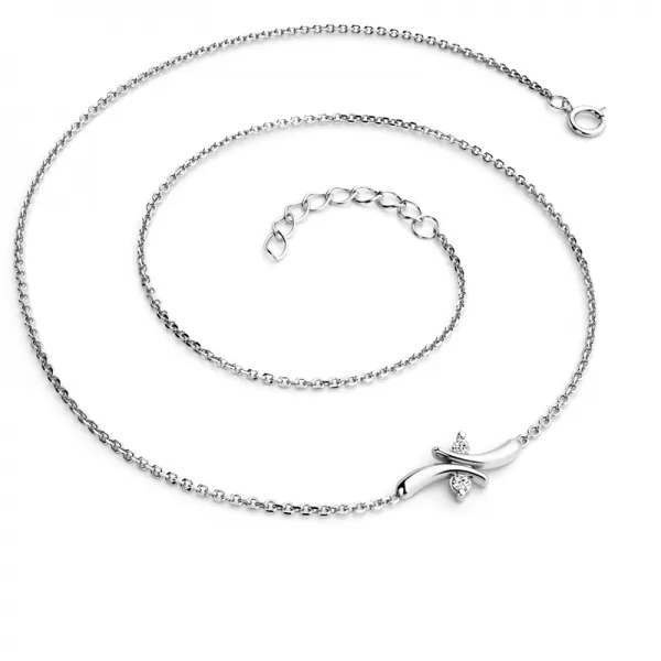 Dámsky náhrdelník prírodný diamant 0,030 ct G/SI diamanty biele zlato 10851-NH01-B