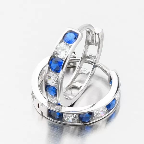 Dámske náušnice biele zlato 585 zirkón krúžky 612A-006