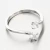 Nastaviteľný strieborný prsteň so zirkónmi GST-11524