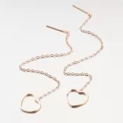 Dlhé strieborné náušnice vo farbe ružového zlata UVST-123018-R