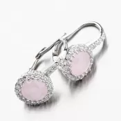 Strieborné náušnice s ružovým zlatom a zirkónmi PKL-2107