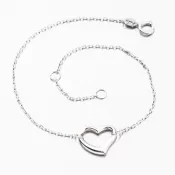 Náramok bieleho zlata so srdcom 614A-011