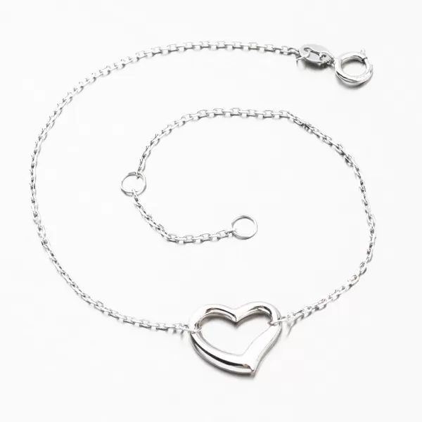 Náramok bieleho zlata so srdcom 614A-011