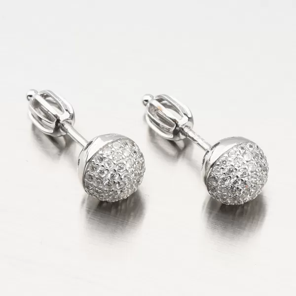 Strieborné náušnice kôstky so zirkónmi UPST-121633S