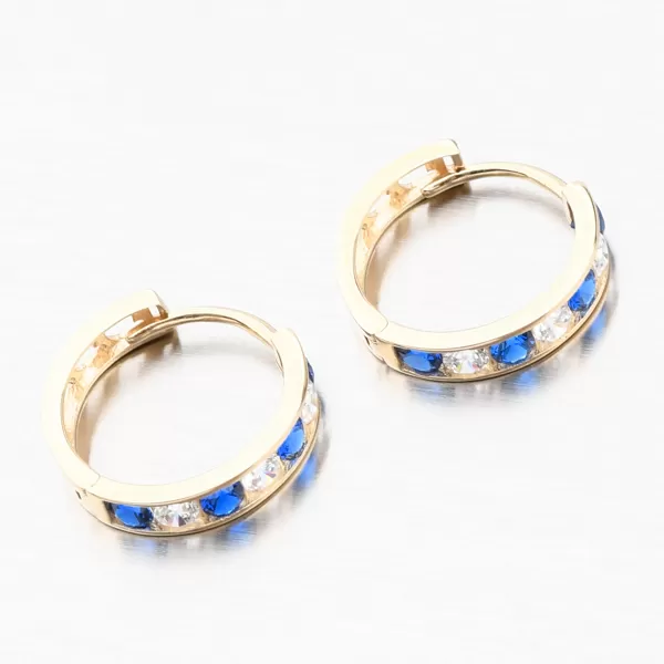 Dámske náušnice biele zlato 585 zirkón krúžky 612A-004