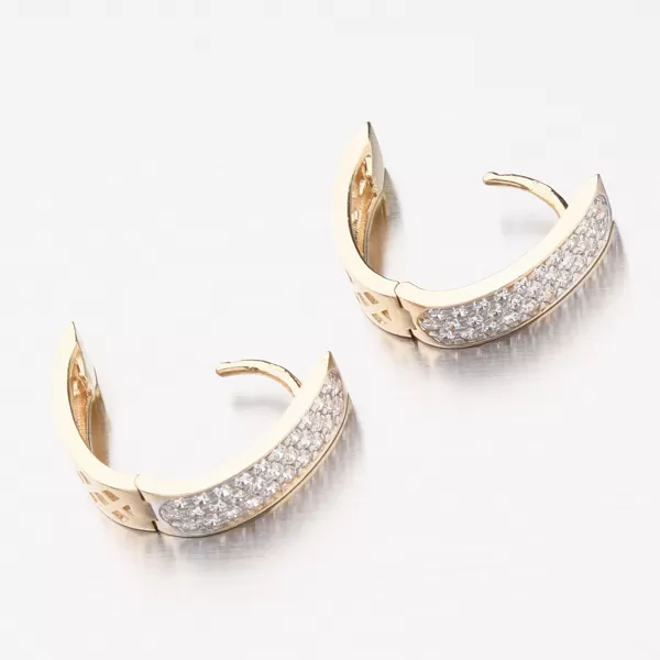 Dámske náušnice žlté zlato 585 zirkón oválny PKL12-021