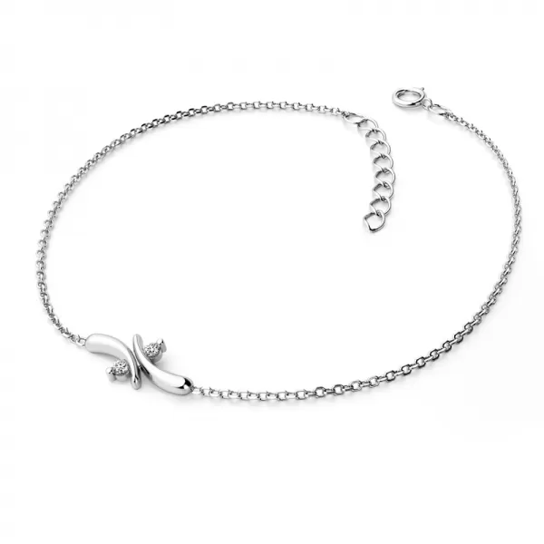 Dámsky náramok žlté zlato 585/1000 prírodný diamant 0,030 ct G/SI s diamantmi 10851-NR01-B