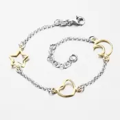 Strieborný náramok s príveskami B1401542-0331-SLX