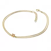 Dámsky náramok žlté zlato 585/1000 prírodný diamant 0,130 ct so šampanským 10828-NR02-ZL-Champ