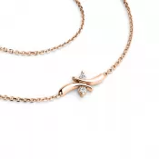 Dámsky náhrdelník ružové zlato 585/1000 prírodný diamant 0,030 ct G/SI brilianty 10851-NH01-CV