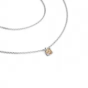 Dámsky náhrdelník žlté zlato 585/1000 prírodný diamant 0,130 ct so šampanským 10828-NH02-B-Champ