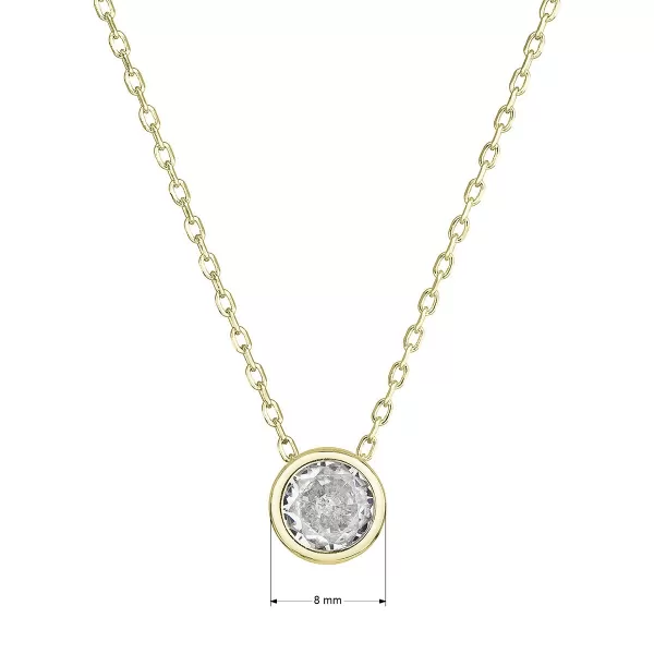 Pozlátený náhrdelník s čírym zirkónom 12052.1