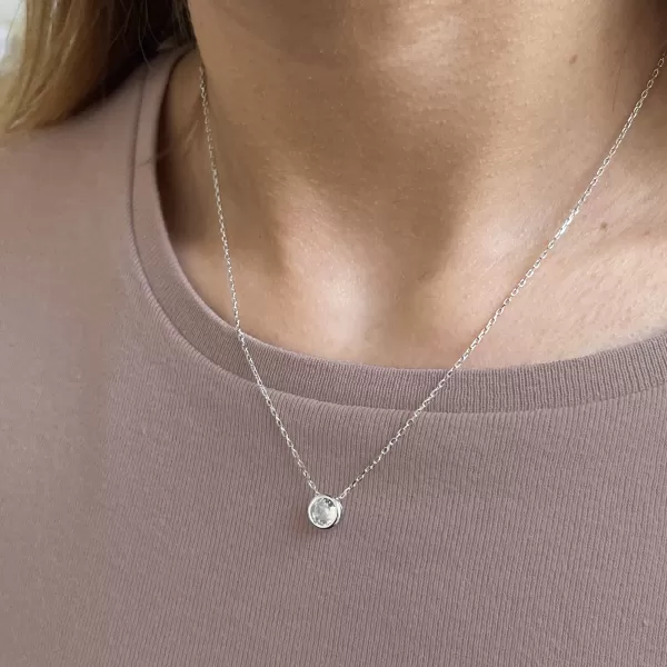 Strieborný náhrdelník s čírym zirkónom 12052.1 crystal