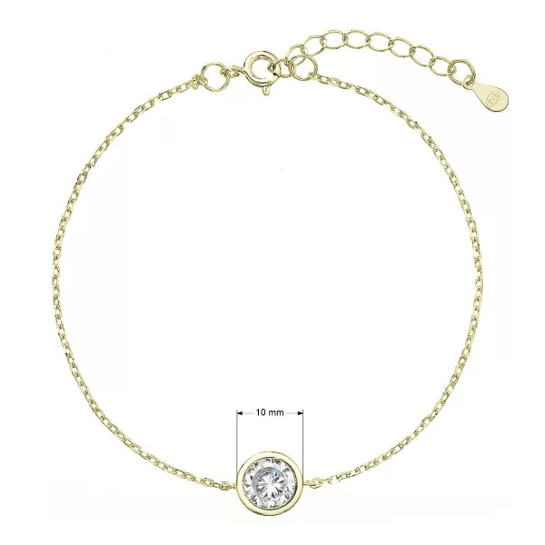 Pozlátený náramok retiazka s jedným zirkónom 13025.1