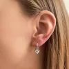 Strieborné náušnice visiace so zirkónmi biele srdiečko 11409.1 crystal